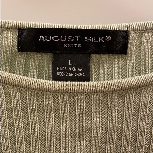 august silk green ribbed t-shirt - Picture 2 of 2